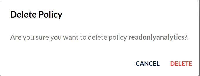 MinIO Console IAM Policy Select Trash Icon